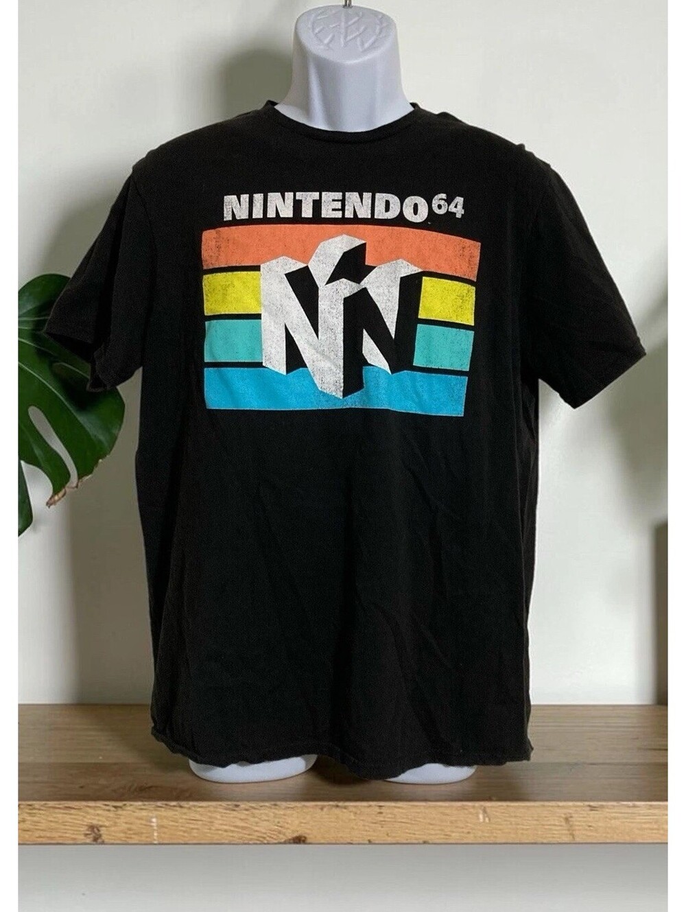 Men’s Nintendo 64 Graphic Design Black Short Sleeve Cotton T-Shirt L